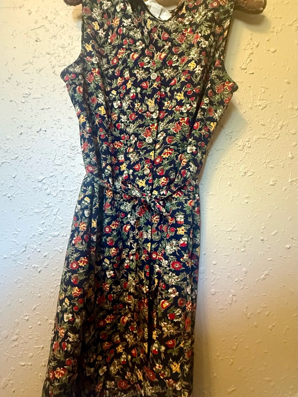 Vintage Old Navy 90s Floral Button Front Midi Dress Size 8 Cottagecore